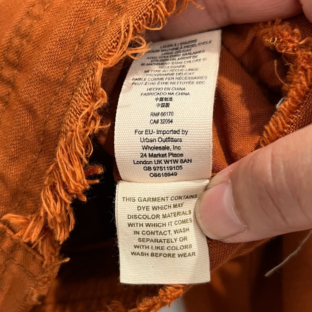 Free People‎ Burnt Orange Cropped Studded Military Jacket Sz. M - Picture 7 of 10